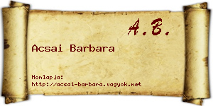 Acsai Barbara névjegykártya