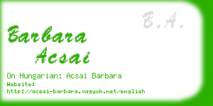 barbara acsai business card